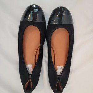 Lanvin black patent leather / suede flats